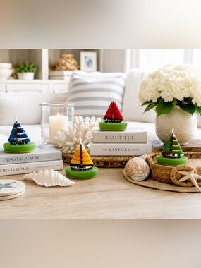 Sailboat Candle Set of 4 NWT